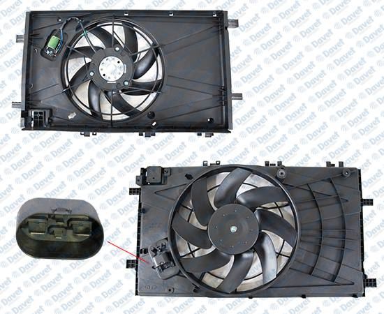 25-3222 Fan Motoru (Su+Klima) Davlumbazli Rezistansli Tekli Fan 383mm 300w Opel Insignia 1.6 (A16xer) 2008-